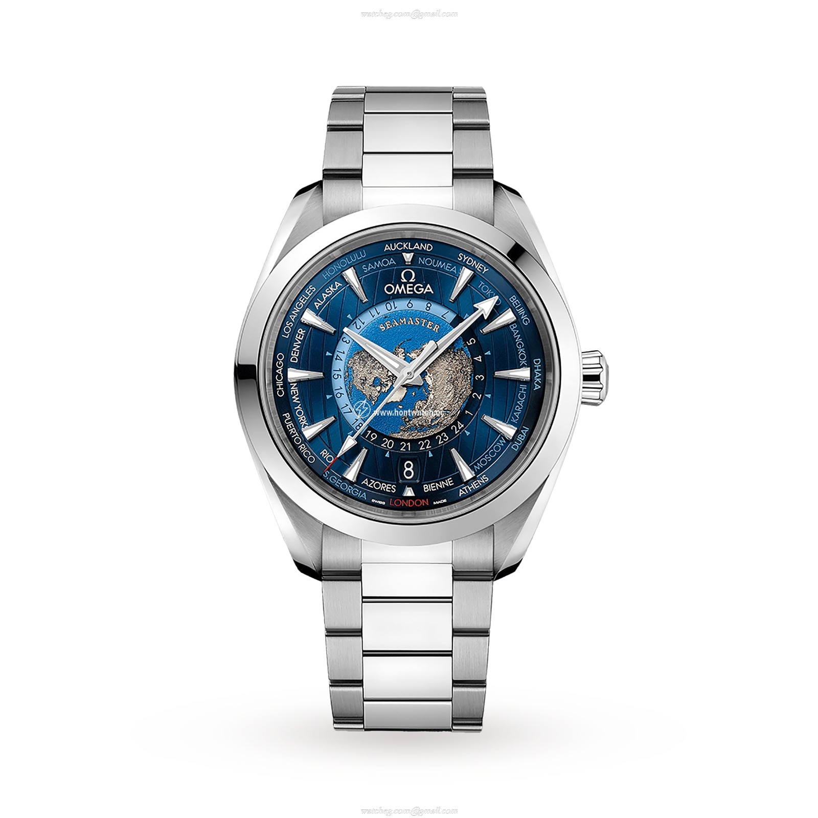 Omega Seamaster Aqua Terra Worldtimer 43mm Blue Dial Automatic Watch