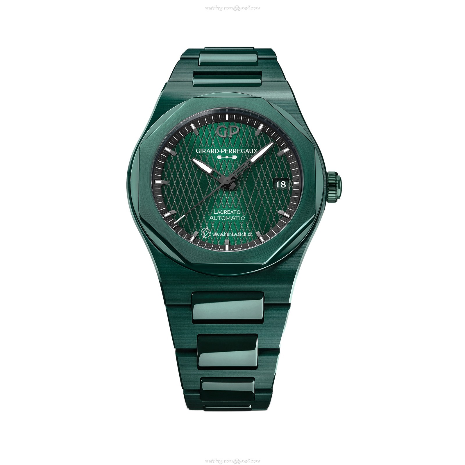 Girard-Perregaux Laureato 38mm Green Ceramic Automatic Watch | Replica