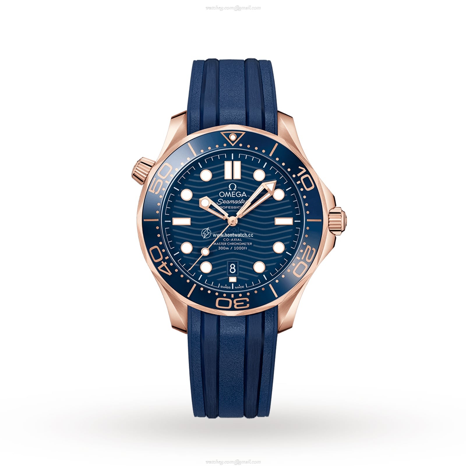 Omega Seamaster Diver 300M 42mm Blue Dial 18ct Rose Gold Automatic