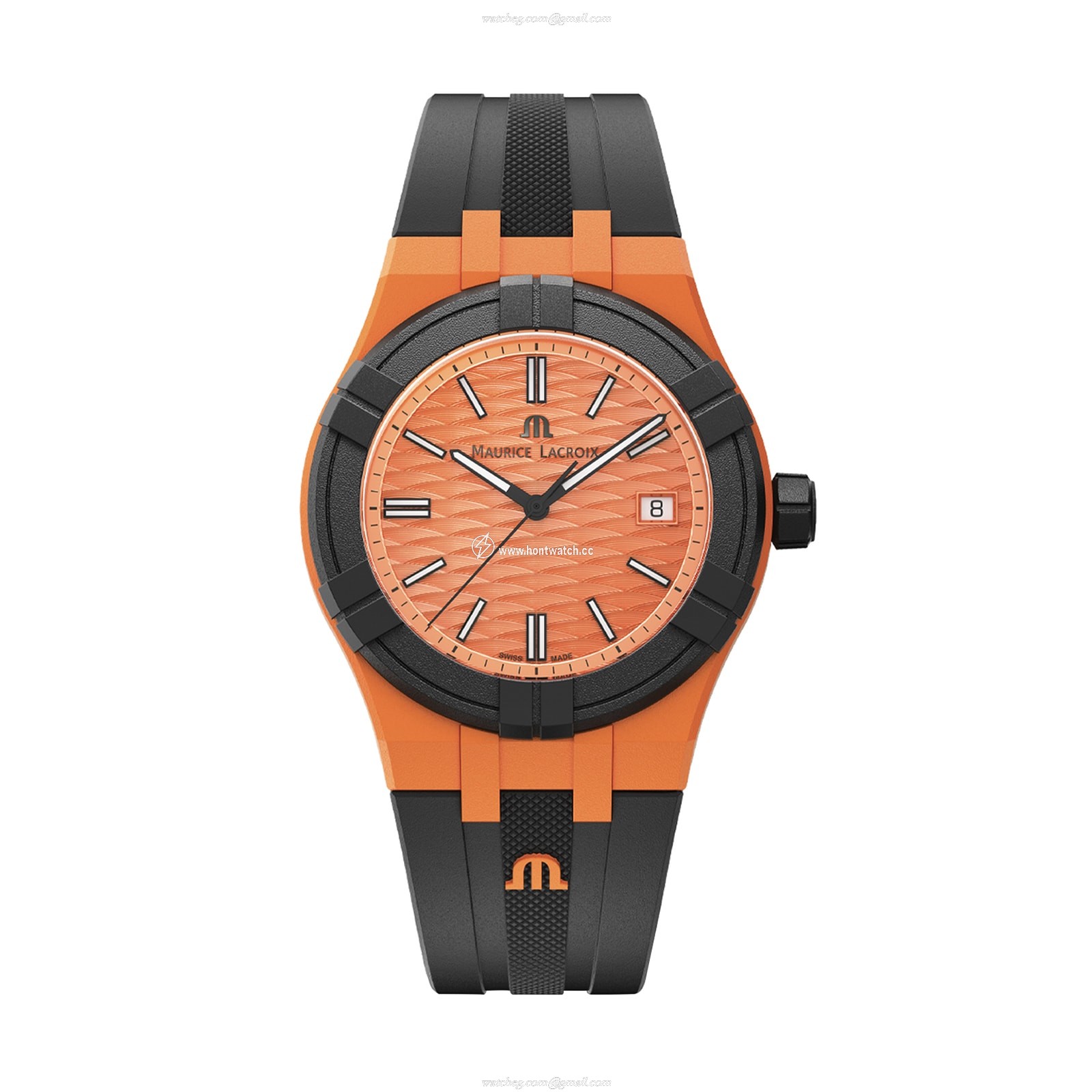 Maurice Lacroix Aikon Quartz Watch - Orange Dial - 40mm Plastic Case