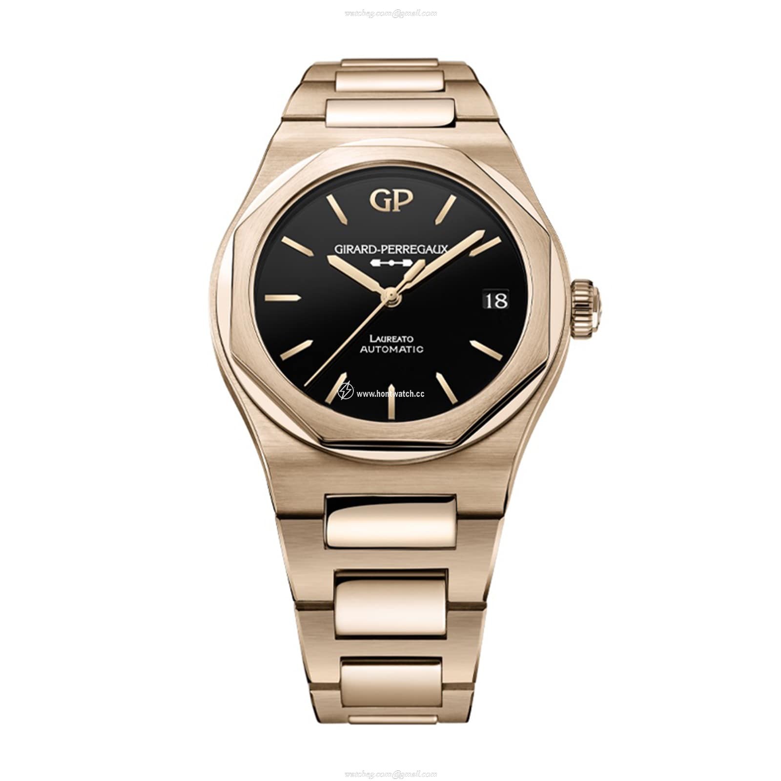Girard-Perregaux Laureato 42mm Rose Gold Automatic Onyx Replica Watch