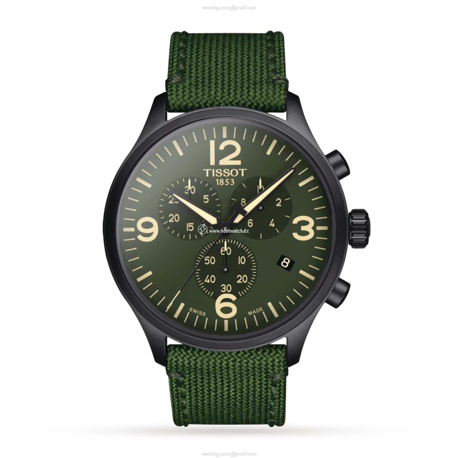 Tissot T-Sport Chrono XL 45mm Green Dial Quartz Watch - Stainless Steel & PVD