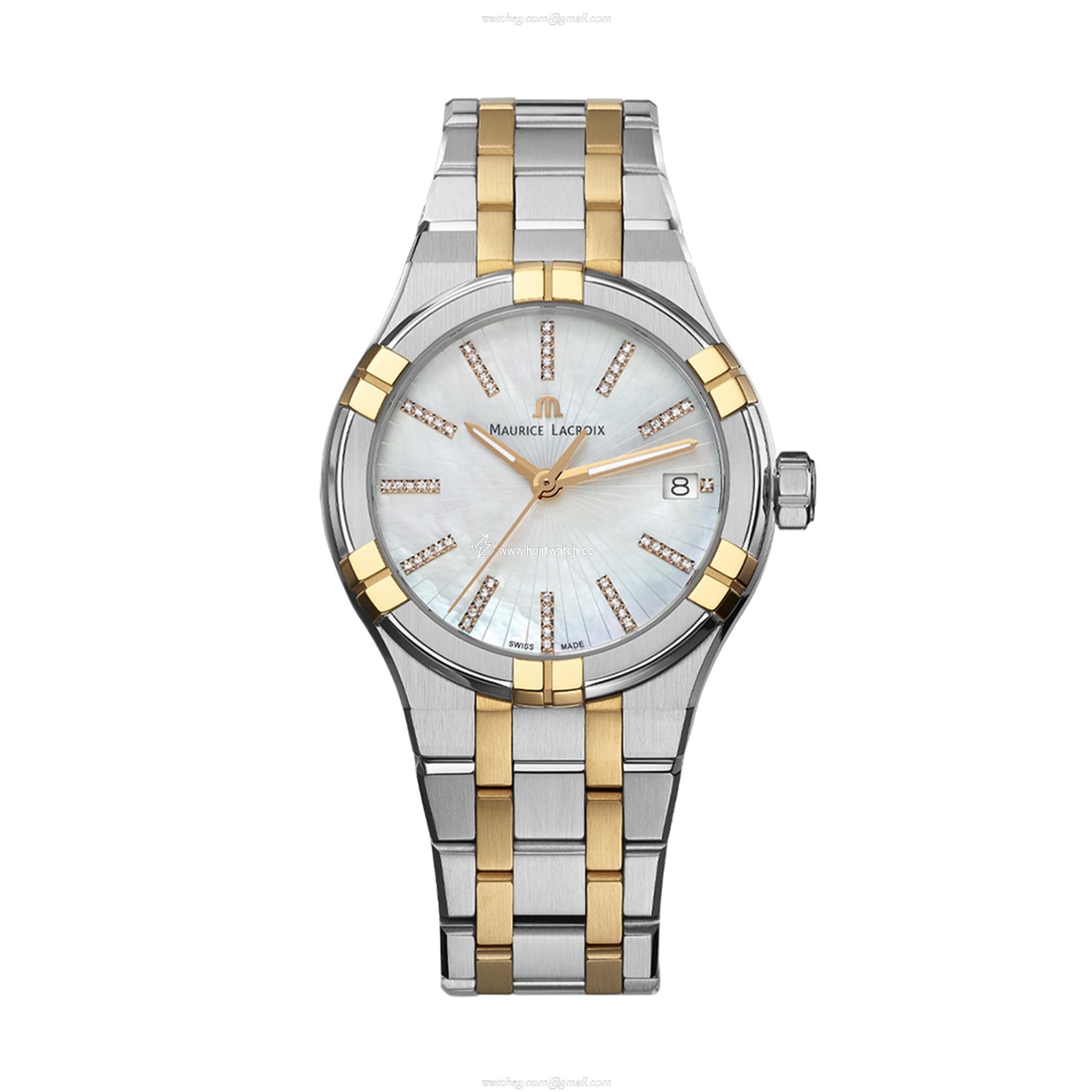 Maurice Lacroix Aikon AI1106 Quartz Watch - White Dial - 35mm Steel & Rose Gold