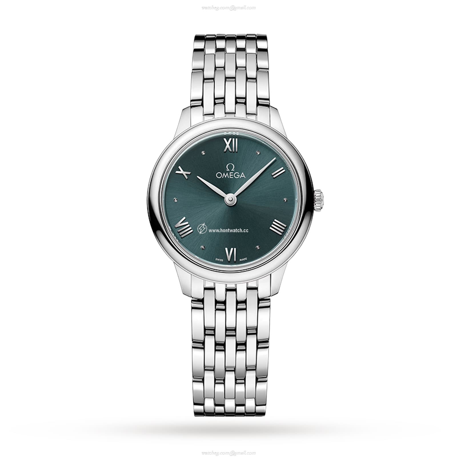 Omega De Ville Prestige Green Dial 27.5mm Stainless Steel Quartz Watch