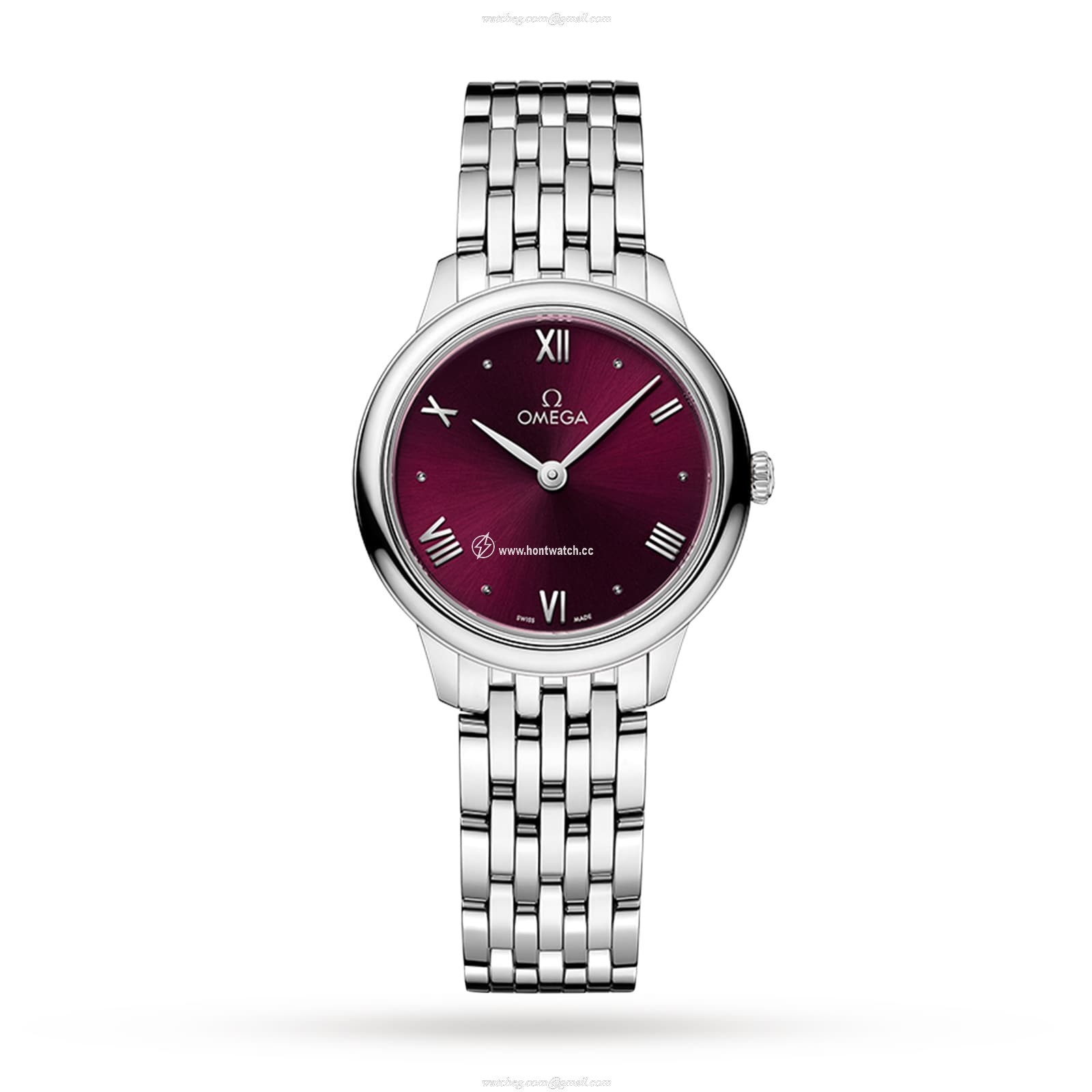 Omega De Ville Prestige 27.5mm Red Dial | Stainless Steel Quartz Watch