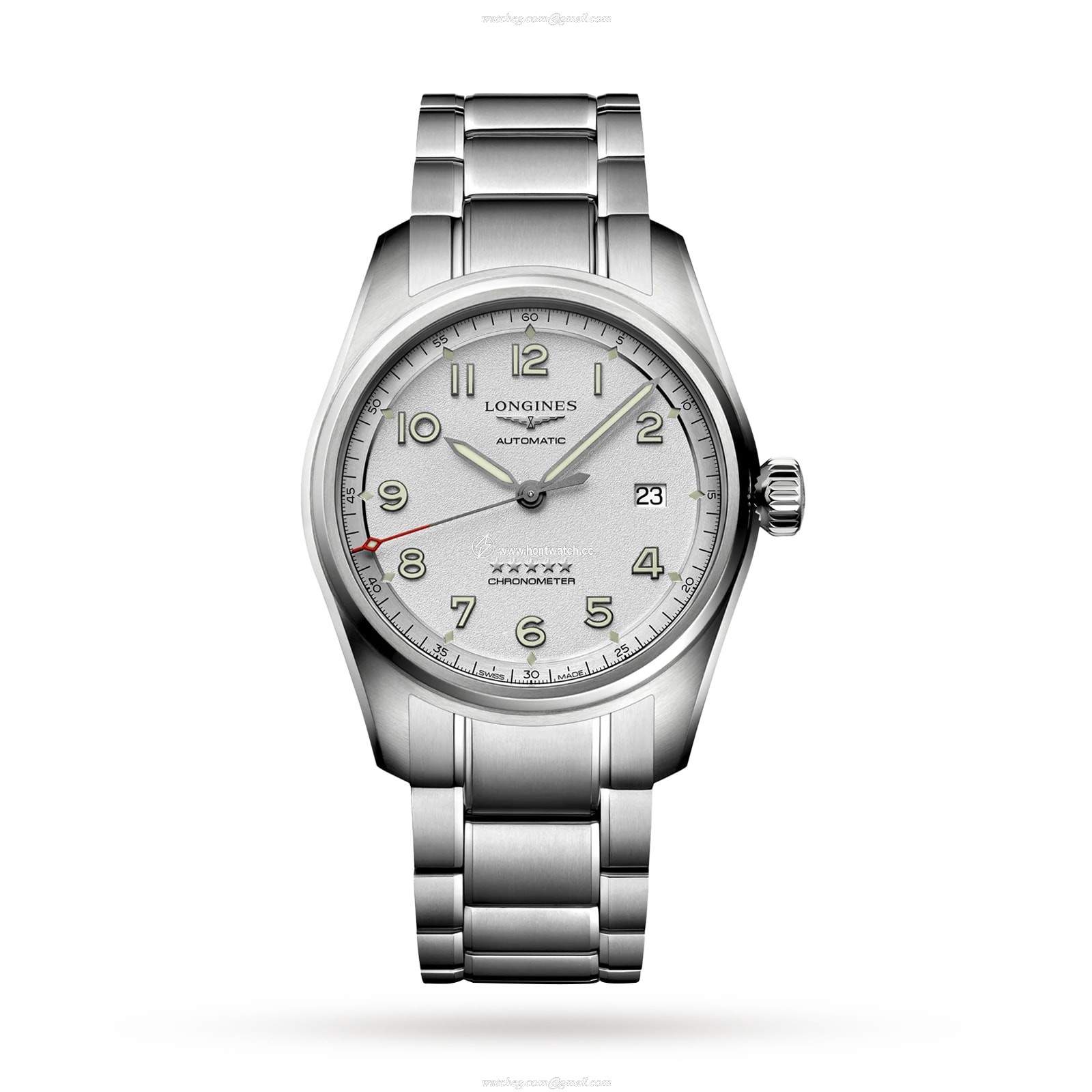 Longines Spirit L38104736 Automatic Watch - 40mm Stainless Steel - Silver Dial