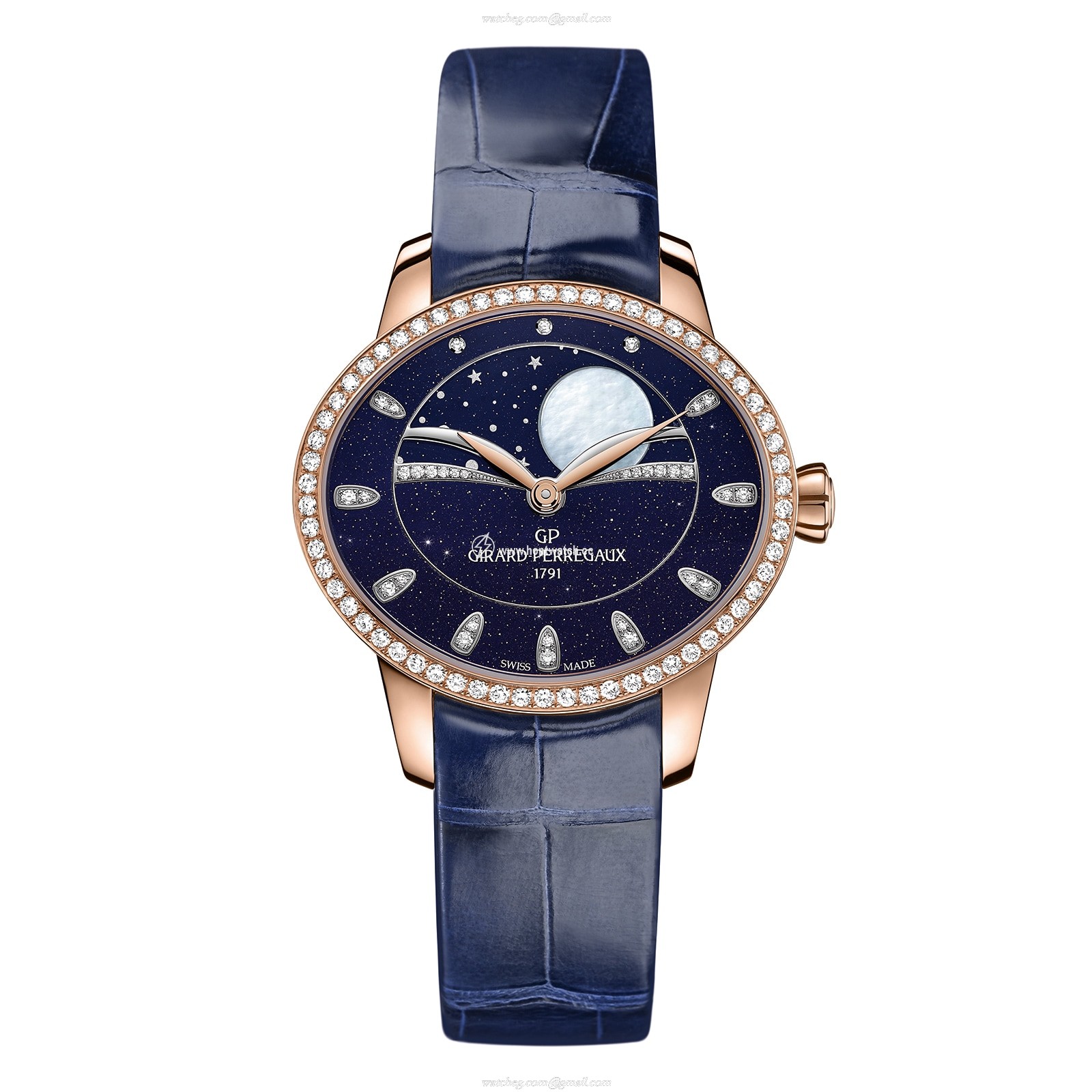 Girard-Perregaux Cats Eye Rose Gold Automatic Blue Watch | 35mm