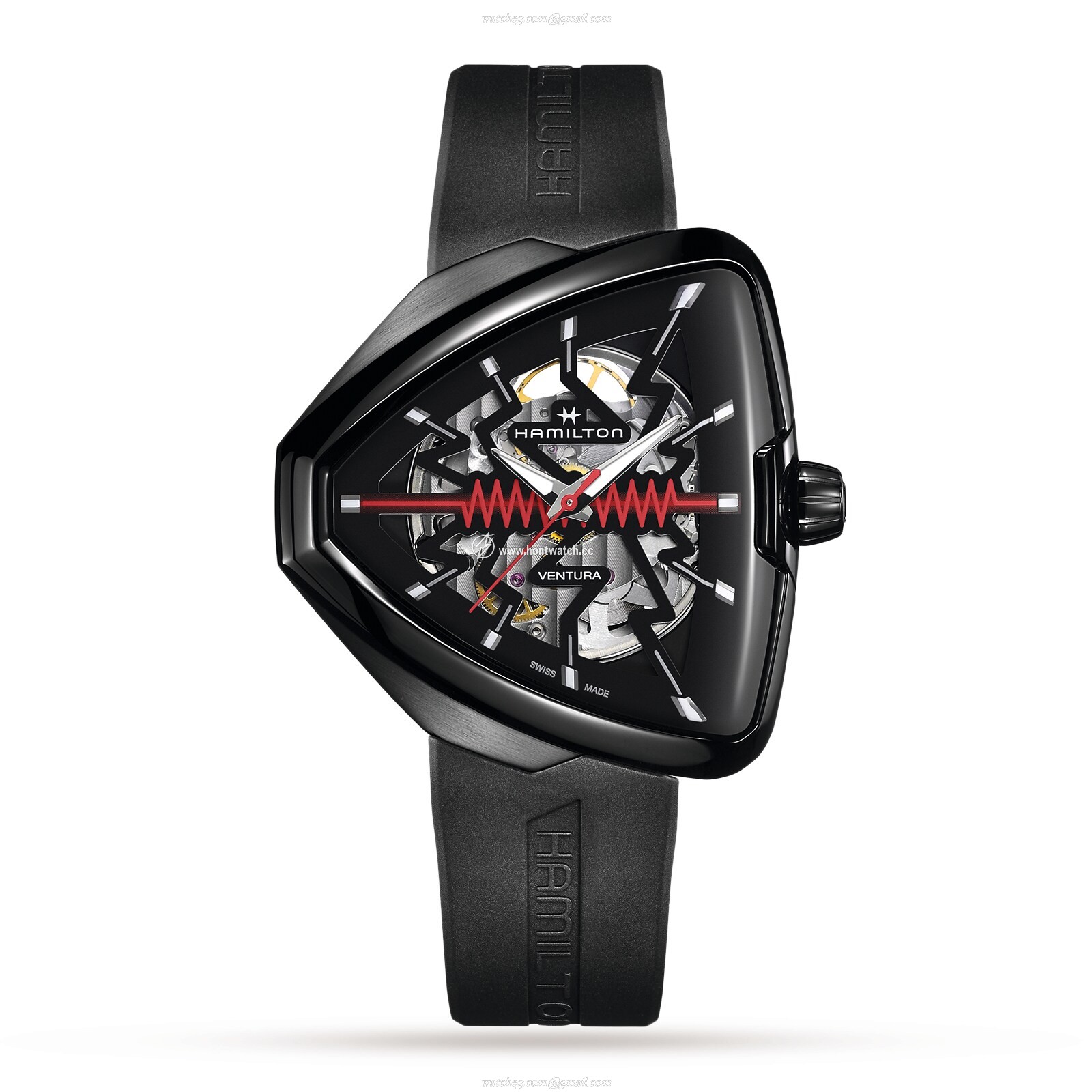 Hamilton Ventura H24535331 Automatic Watch - Black Dial - Stainless Steel & PVD Case