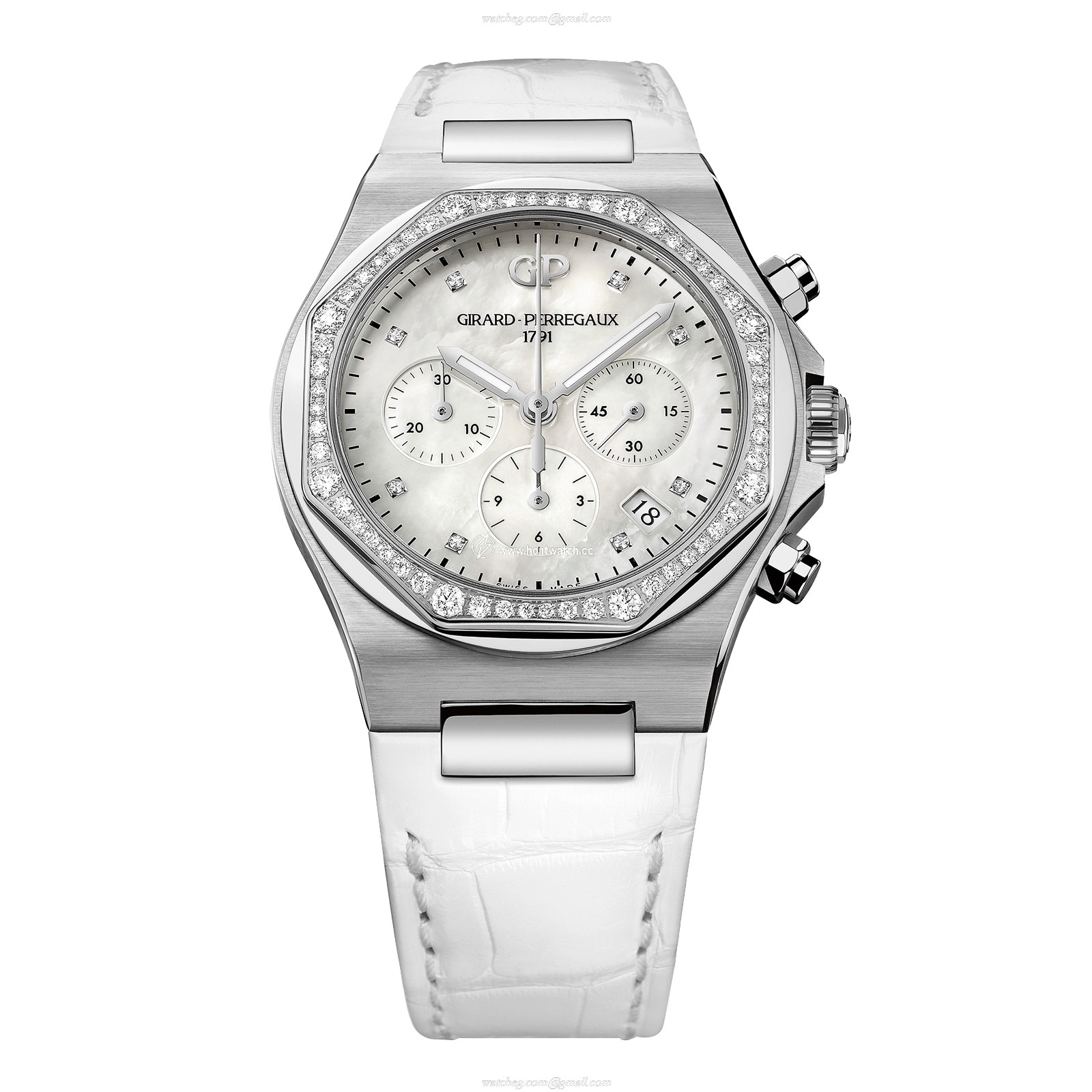 Girard-Perregaux Laureato 38mm Steel Automatic Watch - Mother of Pearl Dial