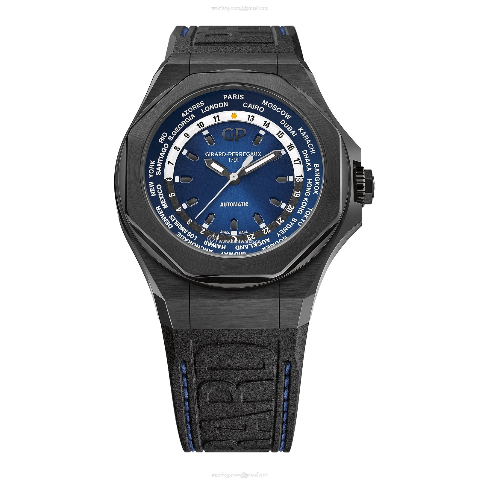 Girard-Perregaux Laureato 44mm Titanium PVD Automatic Blue Watch Replica