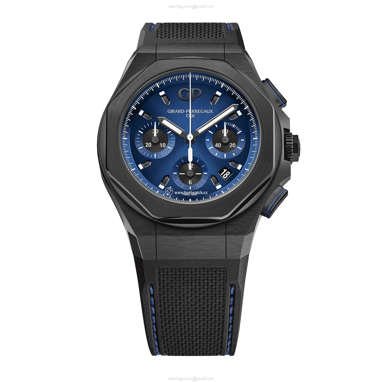 Girard-Perregaux Laureato 44mm Titanium PVD Automatic Blue Watch