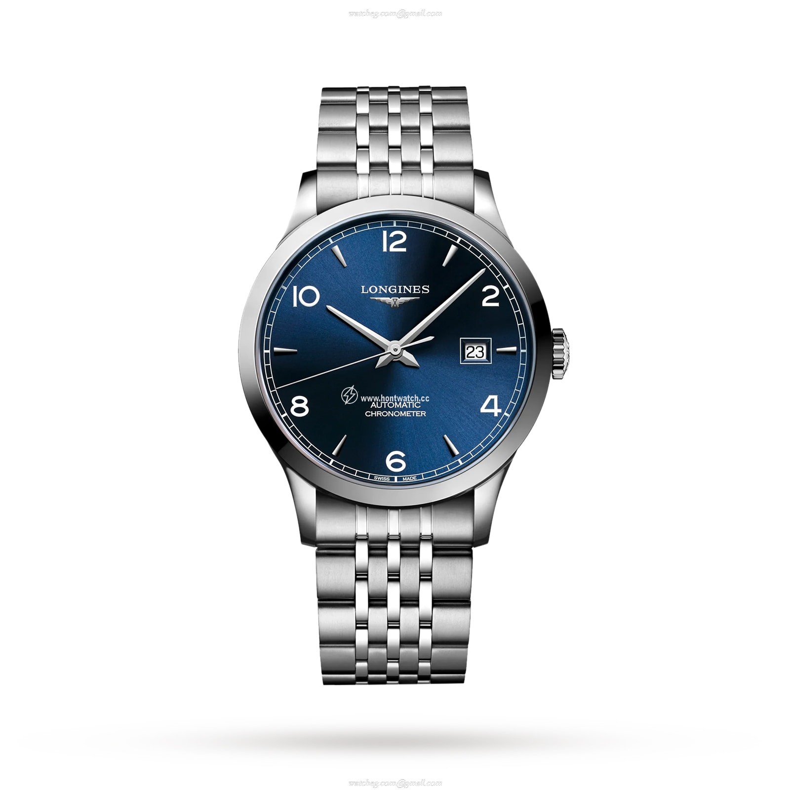 Longines Record L28214966 Automatic Watch - 40mm Blue Dial | Stainless Steel