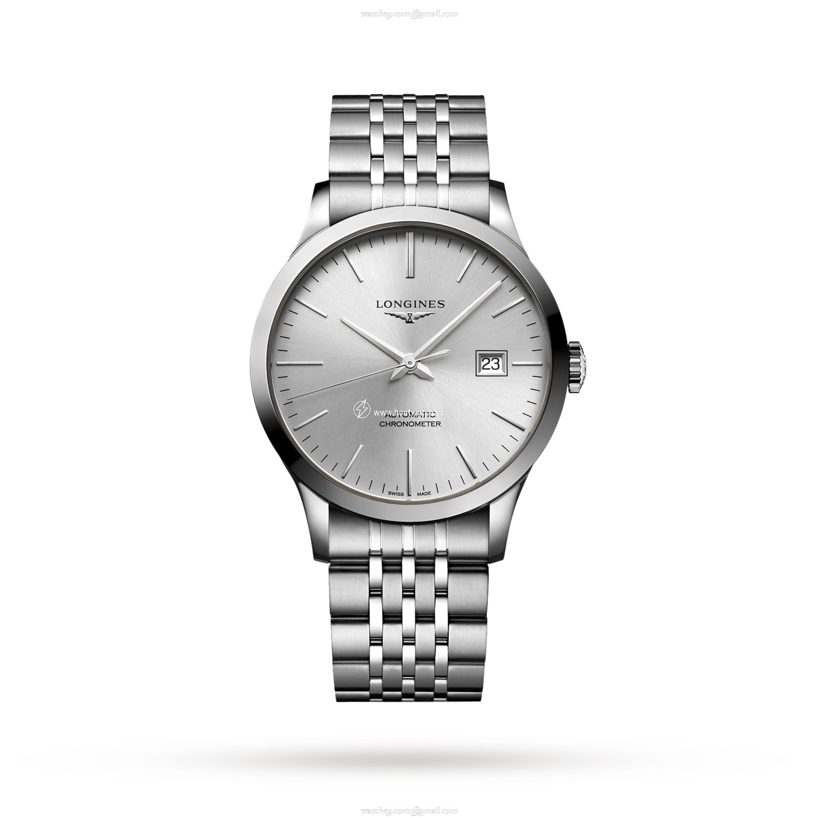 Longines Record L28214726 Automatic Watch - 40mm Silver Dial | Stainless Steel