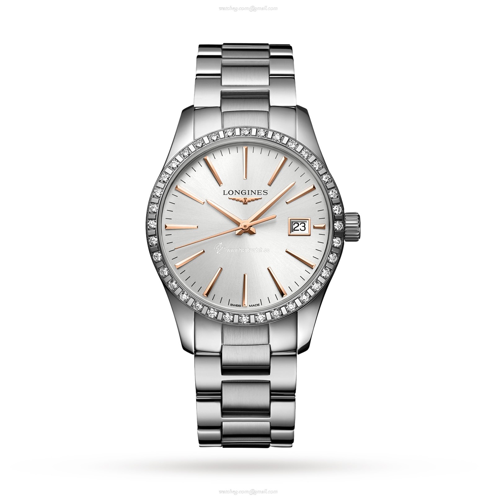 Longines Conquest L23860726 | 34mm Silver Dial | Stainless Steel Quartz Watch