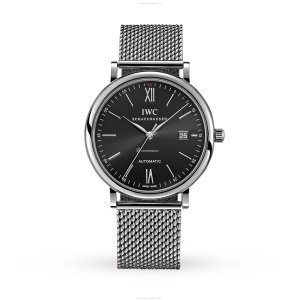 IWC Portofino IW356506 Automatic Watch - 40mm Black Dial | Stainless Steel