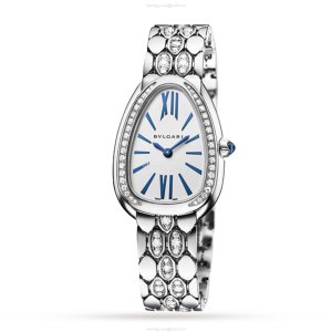 Bvlgari Serpenti 103276 White Gold Quartz Watch | 33mm White Dial