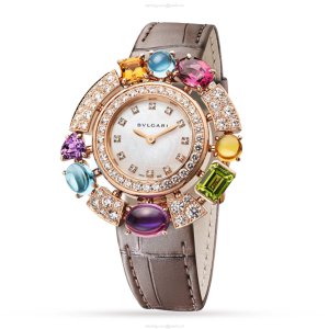 Bvlgari Allegra 36mm Rose Gold Diamond Watch | Quartz White Dial