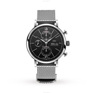 IWC Portofino IW391030 Automatic Chronograph - 42mm Black Dial - Stainless Steel