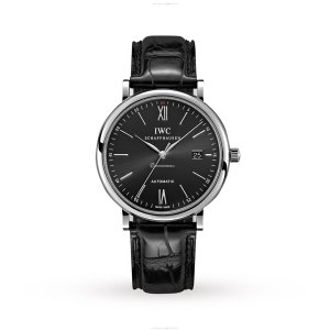 IWC Portofino IW356502 | 40mm Automatic Watch - Black Dial & Stainless Steel
