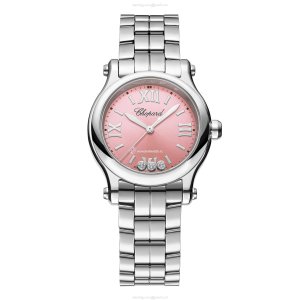 Chopard Happy Sport 278590-3012 | 30mm Stainless Steel | Pink Dial Quartz Watch