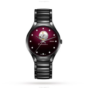 Rado True R27107742 Automatic Ceramic Red Dial Watch | 40mm Diamond Markers