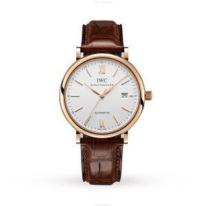 IWC Portofino IW356504 40mm 18ct Rose Gold Automatic Watch - Silver Dial