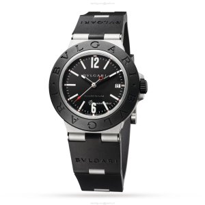 Bvlgari Aluminium Automatic Black Watch - 40mm Rubber Strap | 103445