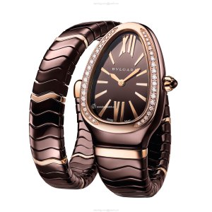 Bvlgari Serpenti 103060 Replica Watch | Ceramic & Gold | Brown Dial | 35mm