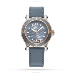 Chopard Happy Sport Automatic Watch - 40mm Blue Dial - Stainless Steel & Rose Gold