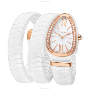 Bvlgari Serpenti 102886 Ceramic & Gold Watch | Quartz 35mm White Dial