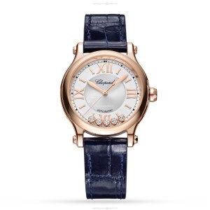 Chopard Happy Sport 18ct Rose Gold & Silver Dial Watch | 33mm