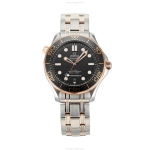Omega Seamaster Diver 300M 42mm Automatic Black Dial Steel Rose Gold