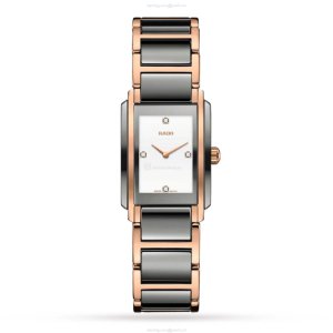 Rado Integral R20141712 | White Dial Diamond Watch | Stainless Steel & Rose Gold