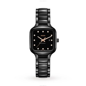 Rado True Square Ceramic Quartz Watch - Black Dial | 29mm | R27080702