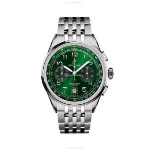 Breitling Premier Automatic Green Dial Watch - 42mm Stainless Steel