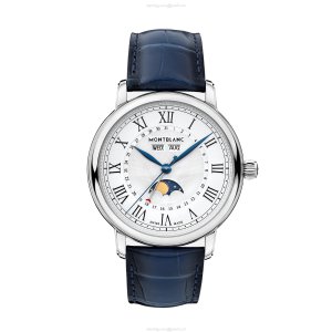 Montblanc Star Legacy 128676 - 42mm Automatic Watch - Stainless Steel & White Dial