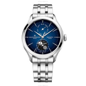 Baume & Mercier Clifton Automatic Blue Dial Watch - 42mm Stainless Steel
