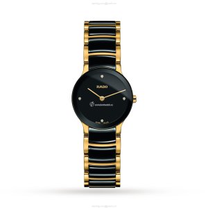 Rado Centrix Black Dial Diamond Watch | Stainless Steel & Ceramic | Quartz