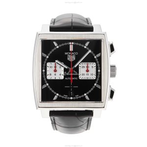 TAG Heuer Monaco CBL2113.FC6177 | 39mm Automatic Black Dial | Leather Strap
