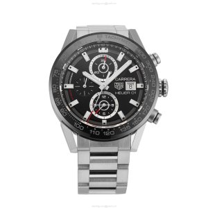 Pre-Owned TAG Heuer Carrera Automatic Chronograph - 43mm Black Dial Stainless Steel