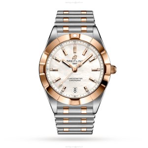 Breitling Chronomat 32mm White Dial - Stainless Steel & Rose Gold Quartz Watch