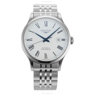 Longines Record L2.821.4.11.6 | 40mm Automatic Watch | Stainless Steel