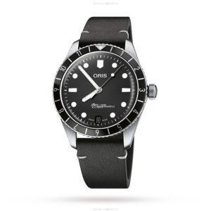Oris Diving 01 400 7772 4054-07 | 40mm Black Automatic Watch | Stainless Steel