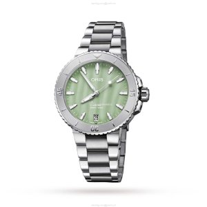 Oris Aquis Green Automatic Watch - 36.5mm Stainless Steel - 300M Water Resistant