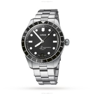 Oris Divers Automatic Watch - 40mm Stainless Steel Black Dial - 100M Water Resistant