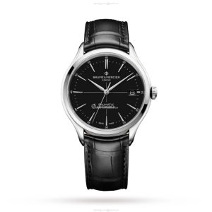 Baume & Mercier Clifton Automatic Watch - Black Dial & Stainless Steel