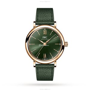 IWC Portofino IW357415 - 34mm Rose Gold Automatic Green Dial Watch