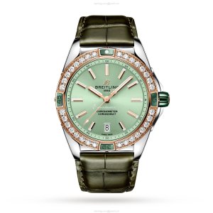 Breitling Chronomat 38mm Automatic Green Dial - Stainless Steel & Rose Gold