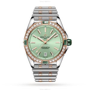 Breitling Chronomat 38mm Green Dial - Automatic - Stainless Steel & Rose Gold