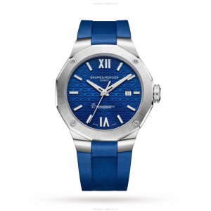 Baume & Mercier Riviera BM0A10619 Automatic Watch - 42mm Blue Dial | Stainless Steel
